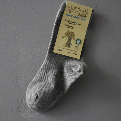 chaussechaussettes enfants en coton bio par Grödo, gris chaussettes enfant durable coton biologique