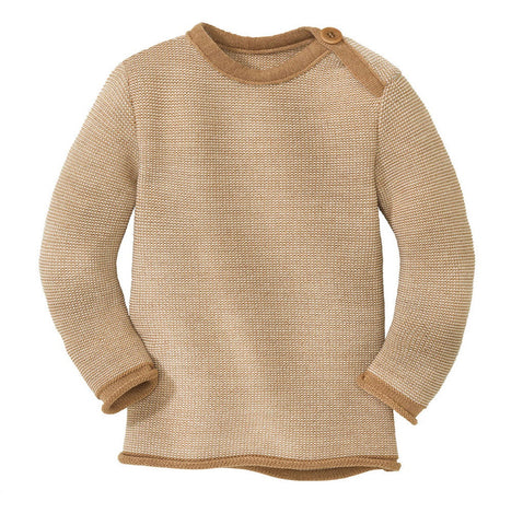 Disana natur, pull tricoté en 100% laine mérinos biologique pour bébés et enfants chez Arbre Bleu boutique, 100% organic knitted wool sweater by Disana Natur
