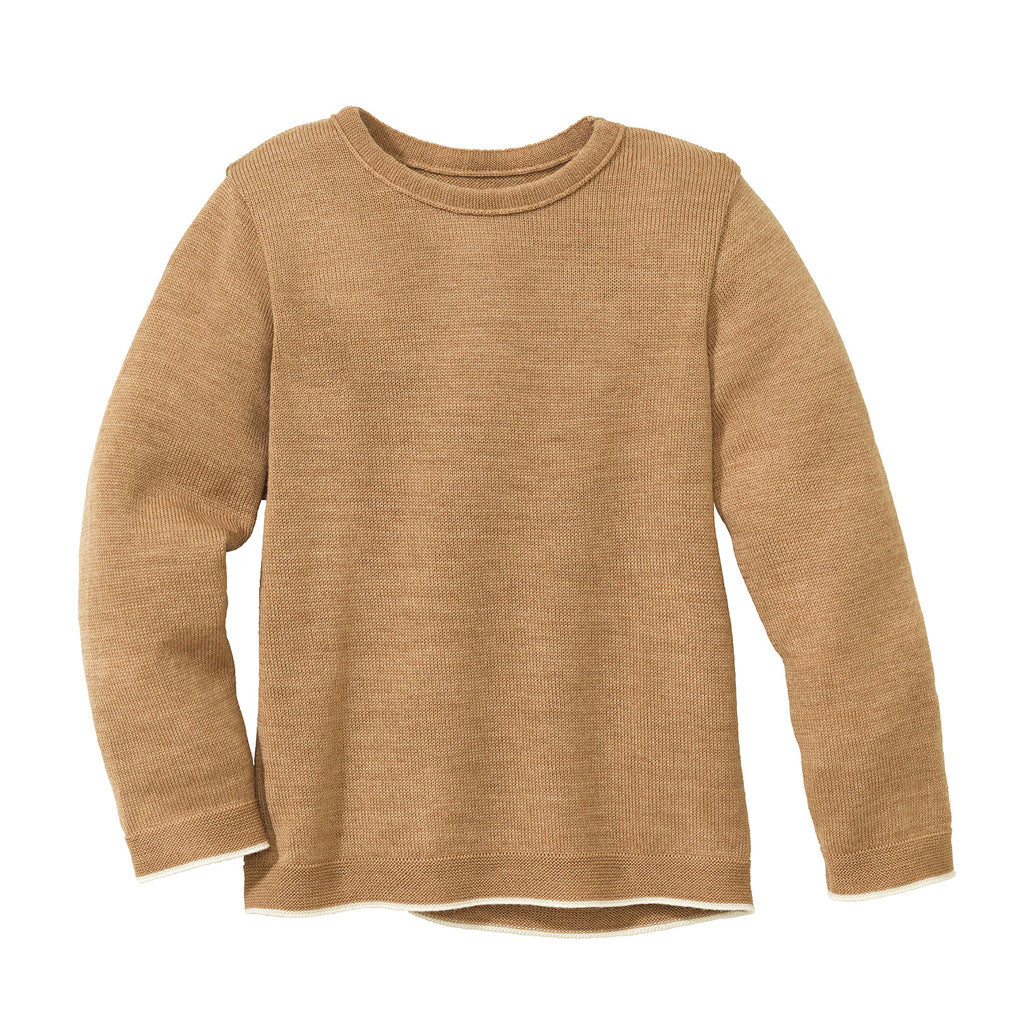 Organic Knitted Wool Pullover Caramel 3-10y – Arbre Bleu