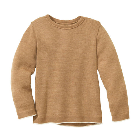 pull enfants en laine merinos tricoté par Disana, vêtements durable, thin organic wool sweater by Disana at Arbre Bleu Boutique