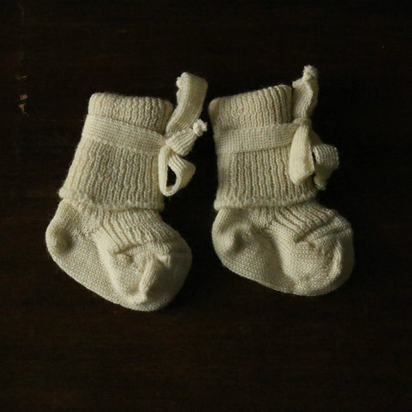 chaussettes nouveau-née en laine merinos biologique par Hirsch Natur, socks bébé en laine bio
