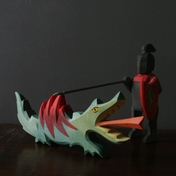 nouvelle collection Ostheimer, figurine en bois pour enfants dragon, dragon rider