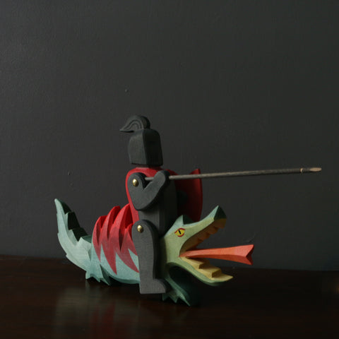 nouvelle collection Ostheimer, figurine en bois pour enfants  dragon, dragon rider