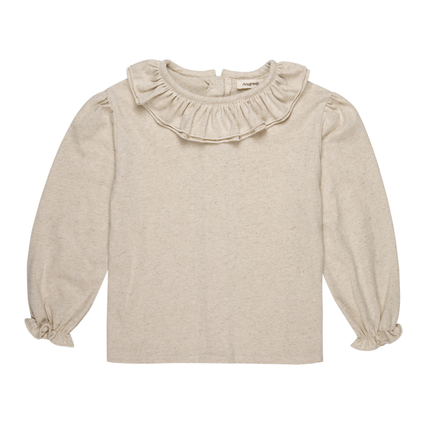 chemisier à col volanté enfants en coton bio et lin par Möme Portugal, blouse organic cotton and linen with frill collar