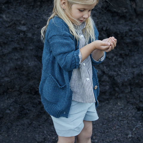 short enfants en lin, As We Grow, slow fashion durable et equtiable fashion pour enfants, short lin sauge