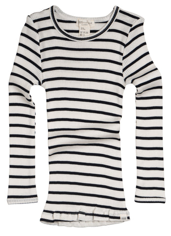 t-shirt avec manches longues enfant en coton et soie par Minimalisma, sailor noir et blanc chez Arbre Bleu