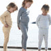 leggings enfants en coton biologique, equtiable et durable par Serendipity Organics, coton bio leggings, bleu rayé