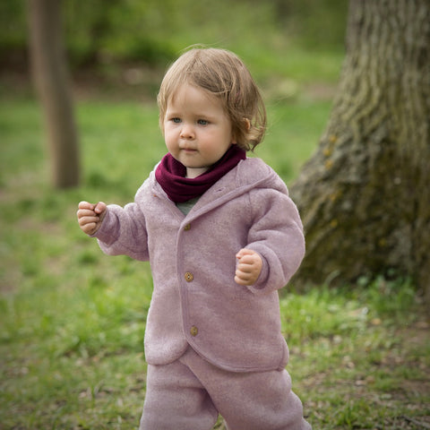 Tour de cou bébé en polaire de laine mérinos - gris Pickapooh • Ode to Wool