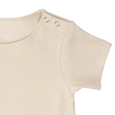 body bébé en coton biologique par Minimalisma, coton bio vêtements bio couleur almond