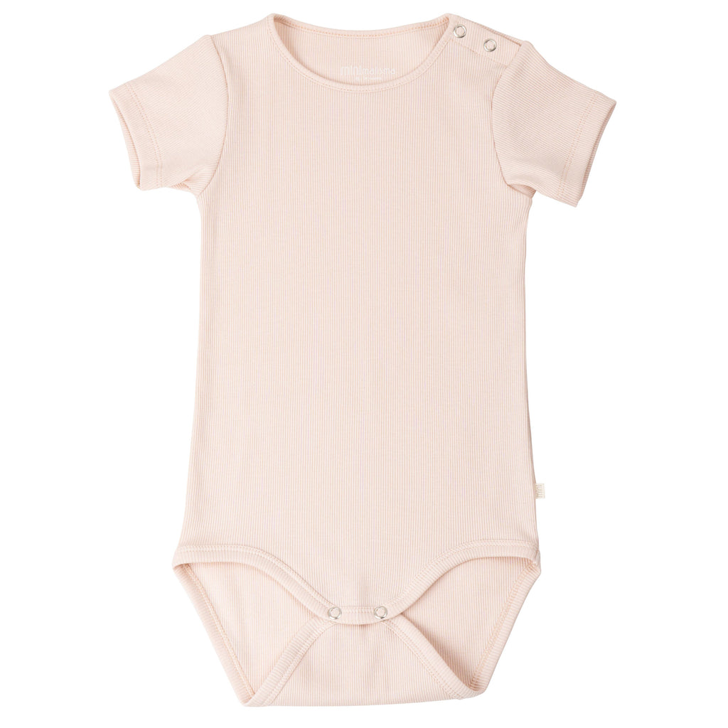 body bébé en coton biologique par Minimalisma, coton bio vêtements bio couleur poudre
