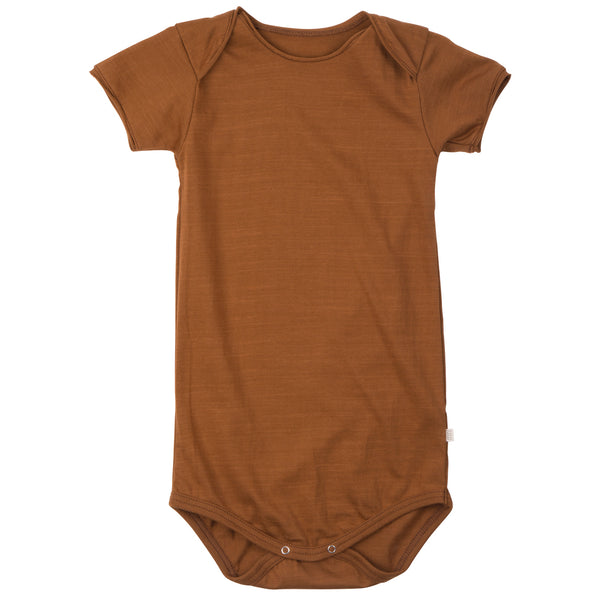 body bébé en coton biologique par Minimalisma couleur amber