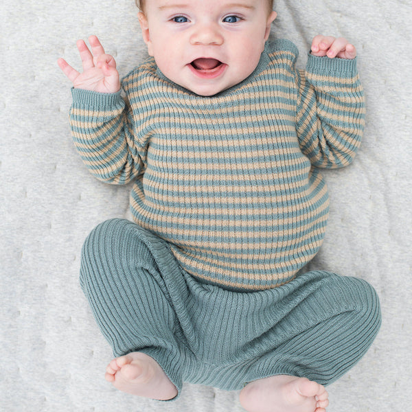 leggings tricotés pour enfant en coton biologique par Serendipity Organics, vetements tricotés bébé chez Arbre Bleu
