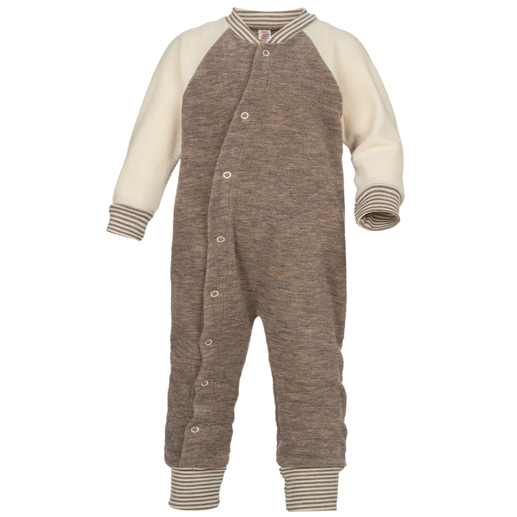 100% laine merinos bio eponge pyjama enfant par Engel Natur chez ARbre Bleu, pyjama laine éponge biologique noyer et naturel