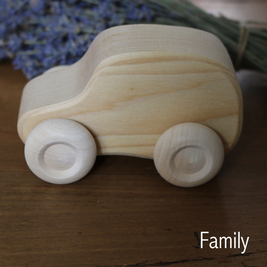 Wooden Car Toy - Assorted Shapes - Natural