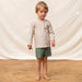 maillot de bain recyclé pour enfants en filets de pêche recyclés par Matona, couleur romarin