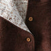 veste en laine bouillie marron avec les fleur, buttons en bois, capuche de lutin, fait à la main en Autriche par Siebenklein