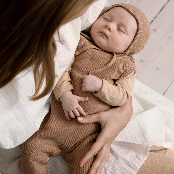 Ensemble nouveau-née bébé tricoté en coton biologique 4 pcs - Crème - 0-3m , nouvelle collection Serendipity Organics