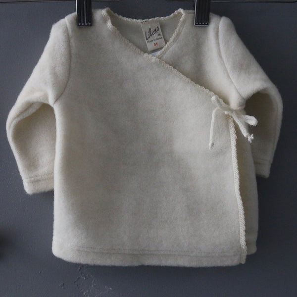 gilet bébé en laine merinos bio, laine biologique éponge peluche bébé gilet, Lilano