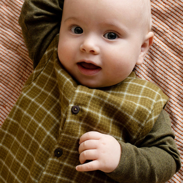 combinaison bébé  garçon en coton brossé biologique, combinaison vintage pour bébés par Serendipity Organics