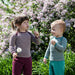 t-shirt enfant en laine bio et soie gris et lilac par Engel Natur