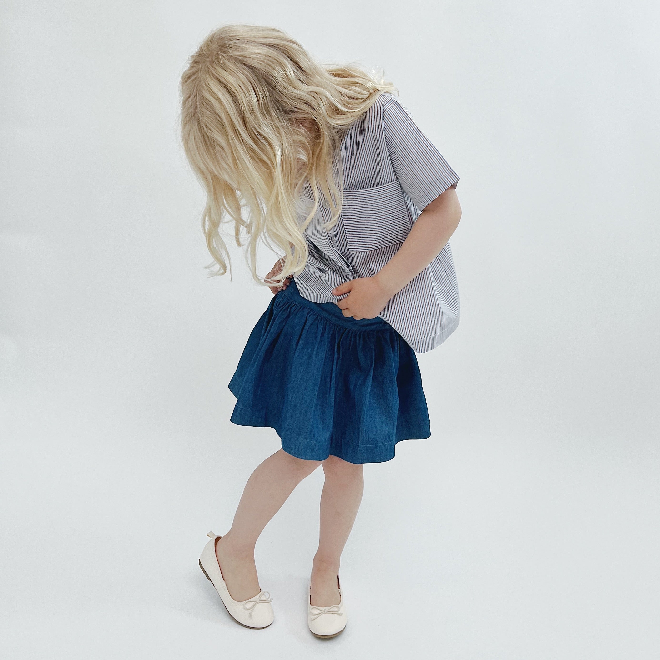 Cotton Ballet Skirt Soft Denim 3- 8y