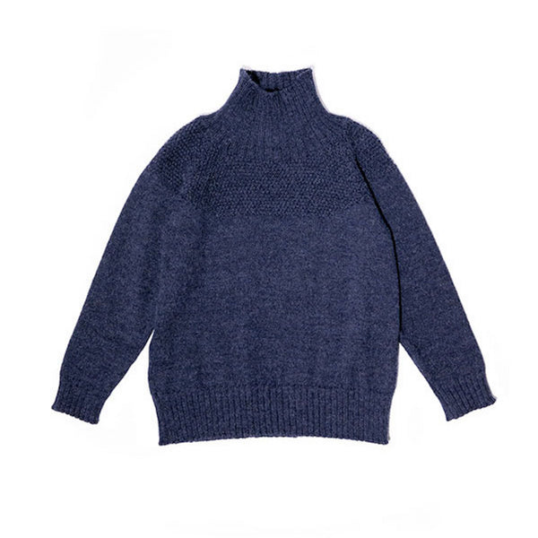 pull tricoté en laine mérions et alpaga trés douce en couleur marine bleu, sailor sweater, par As We Grow