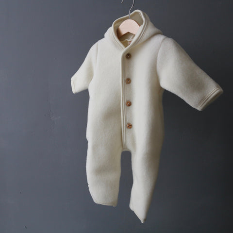 combinaison bébé laine polaire, laine polaire biologique, combinaison bio naturel, Engel Natur, blanc