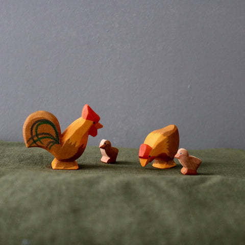 Ostheimer animaux en bois pour enfants, poule marron en bois, jouet pour enfants, equitable, non-toxique