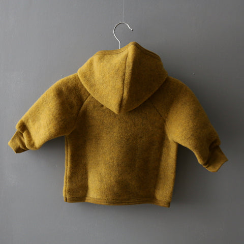 laine polaire bio, veste bébés en laine merinos equitable biologique durable, Engel Natur, safran