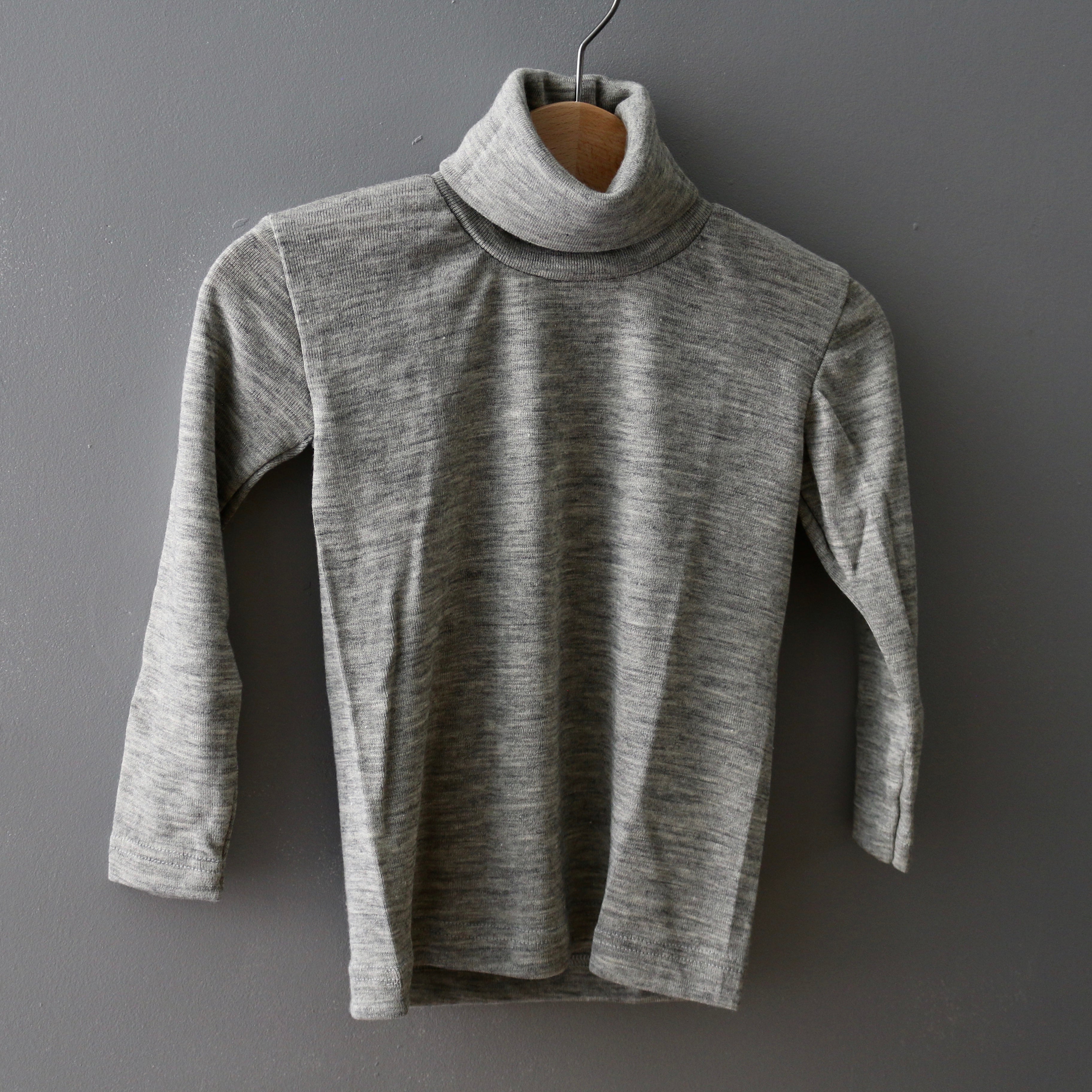 Organic Wool Silk Turtleneck Grey Melange 1-12y – Arbre Bleu
