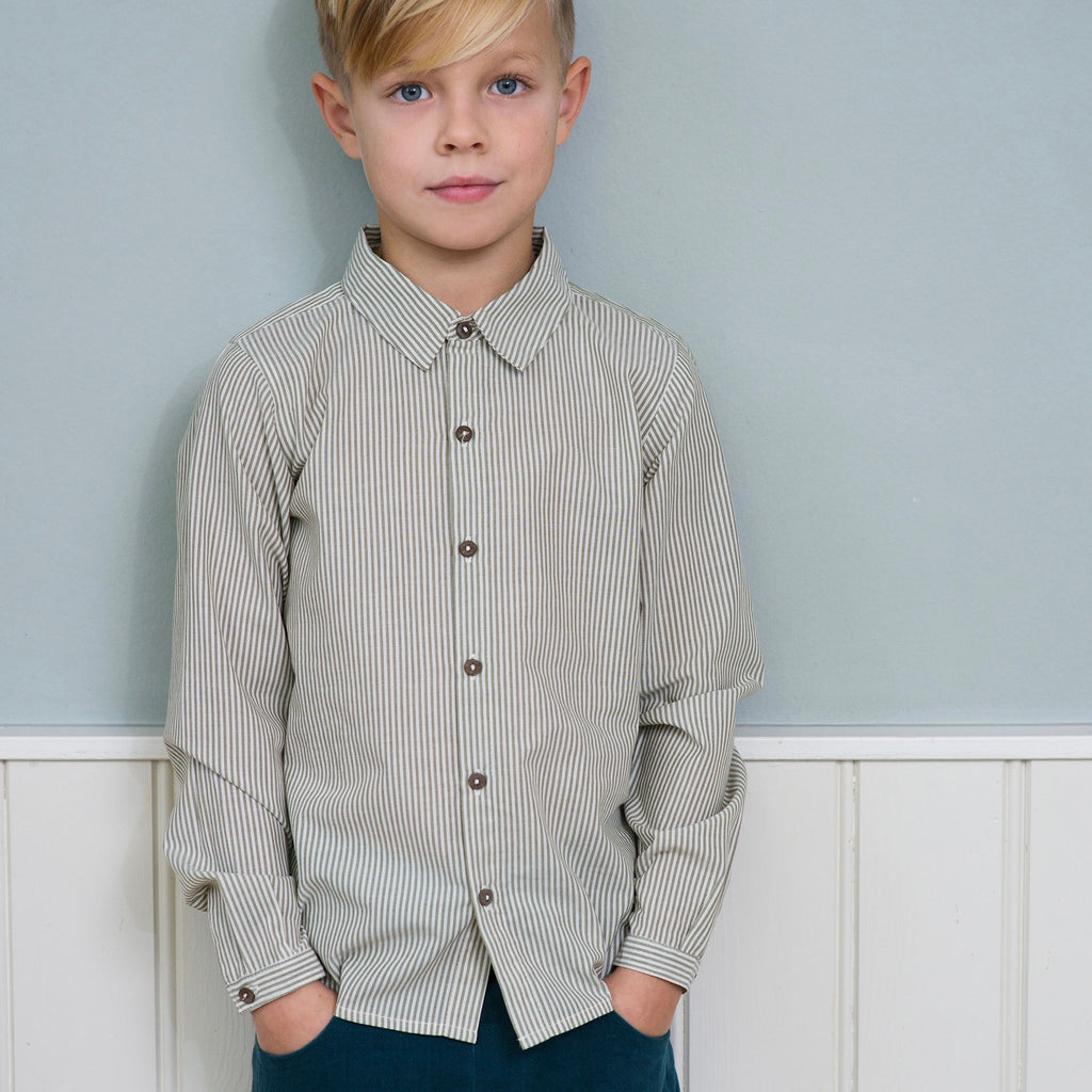chemise enfant en coton bio, Serendipity Organics, chemise coton biologique rayé